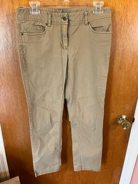 Dalia Collection Straight Leg Pants in Khaki-size 6